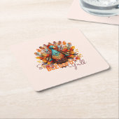 Bleibe gesegnet Y'all mit farbenfroher Türkei Rechteckiger Pappuntersetzer (angewinkelt)