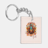 Bleibe gesegnet Y'all mit farbenfroher Türkei Schlüsselanhänger (Vorderseite links)