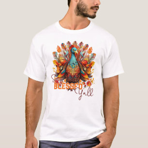 Bleibe gesegnet Y'all mit farbenfroher Türkei T-Shirt