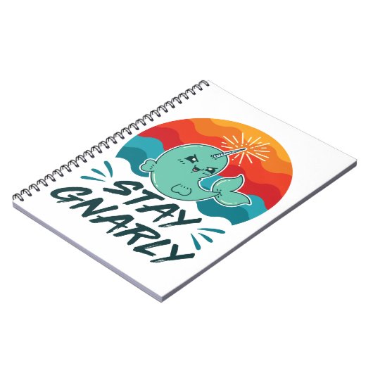 Bleibe Gnarly Niedlich Narwhal Narwhals Lover Notizblock (Linke Seite)