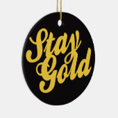 Bleibe Gold - Außenstehende Keramik Ornament (Rechts)