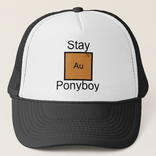 Bleibe Gold Ponyboy Element Puff Truckerkappe (Vorderseite)