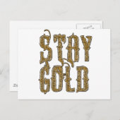 Bleibe Gold Postkarte (Vorne/Hinten)