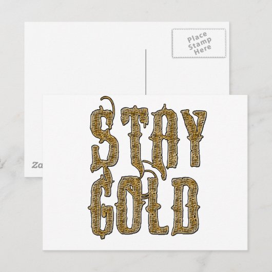 Bleibe Gold Postkarte (Vorne/Hinten)
