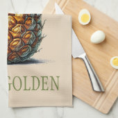 "Bleibe Golden" Ananassetuch Geschirrtuch (Viertel Falte)