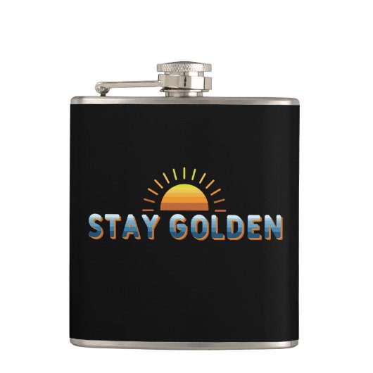 Bleibe Golden Flachmann (Vorderseite)