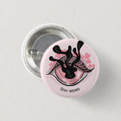 Bleibe Goth Pink Eye Creepy Horror Wicca Button (Vorne & Hinten)