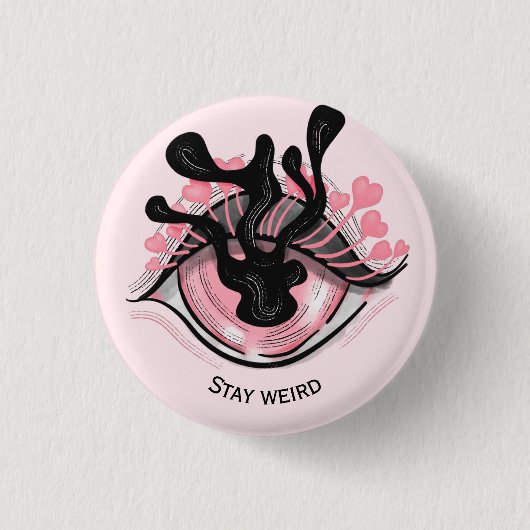 Bleibe Goth Pink Eye Creepy Horror Wicca Button (Vorderseite)