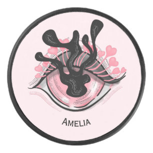 Bleibe Goth Pink Eye Creepy Horror Wicca Eishockey Puck