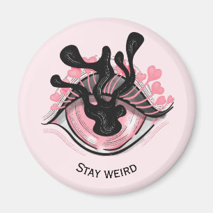 Bleibe Goth Pink Eye Creepy Horror Wicca Magnet