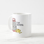 Bleibe Grateful Funny Cheese Puff Kaffeetasse (Vorderseite Links)