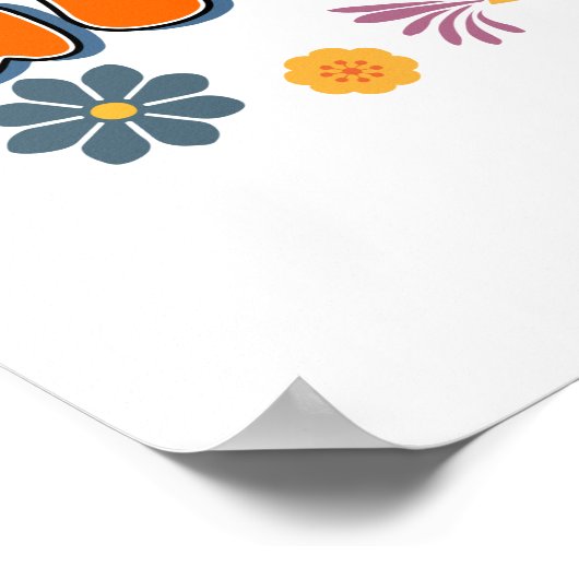 Bleibe Groovy Blume Power 60er Retro Poster (Ecke)