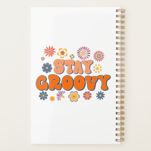 Bleibe Groovy Blume Power Retro Jahr Planer (Rückseite)