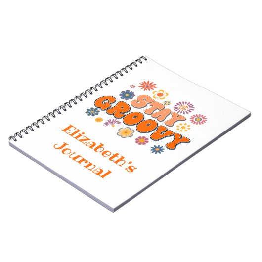 Bleibe Groovy Blume Power Retro Journal Notebook Notizblock (Linke Seite)