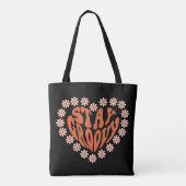 Bleibe Groovy Floral Heart Tasche (Rückseite)