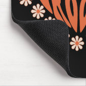 Bleibe Groovy Herz mit Blume Mousepad (Ecke)