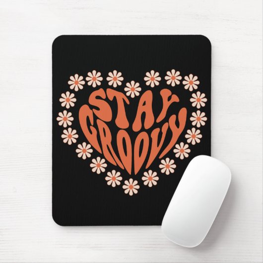Bleibe Groovy Herz mit Blume Mousepad (Mit Mouse)