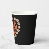 Bleibe Groovy Herz mit Blume Pappbecher (Links)