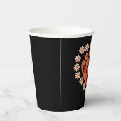 Bleibe Groovy Herz mit Blume Pappbecher (Rechts)