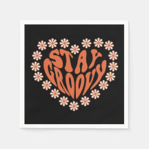 Bleibe Groovy Herz mit Blume