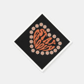 Bleibe Groovy Herz mit Blume Serviette (Ecke)