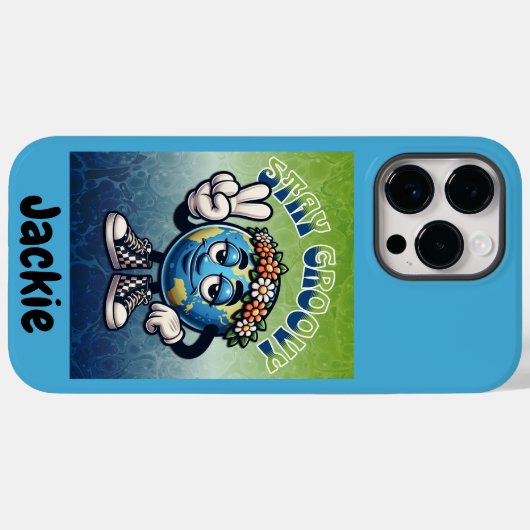 Bleibe Groovy [MEIN NAME] Case-Mate iPhone Hülle (Rückseite (Horizontal))