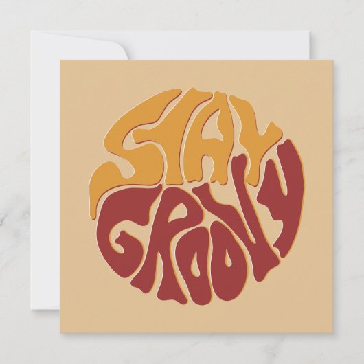 Bleibe Groovy mit einem Splash aus Rot und Gelb (Vorderseite)