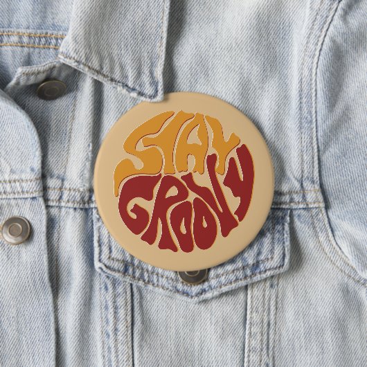 Bleibe Groovy mit einem Splash aus Rot und Gelb Button (Beispiel)