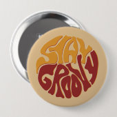 Bleibe Groovy mit einem Splash aus Rot und Gelb Button (Vorne & Hinten)
