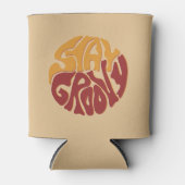 Bleibe Groovy mit einem Splash aus Rot und Gelb Dosenkühler (Vorderseite)