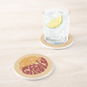 Bleibe Groovy mit einem Splash aus Rot und Gelb Getränkeuntersetzer (Seite)