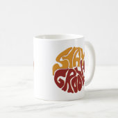 Bleibe Groovy mit einem Splash aus Rot und Gelb Kaffeetasse (VorderseiteRechts)