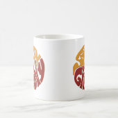 Bleibe Groovy mit einem Splash aus Rot und Gelb Kaffeetasse (Mittel)