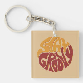 Bleibe Groovy mit einem Splash aus Rot und Gelb Schlüsselanhänger