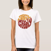 Bleibe Groovy mit einem Splash aus Rot und Gelb T-Shirt (Vorderseite)