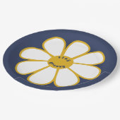 Bleibe Groovy Niedlich Retro Daisy Blume Paper Tel Pappteller (Schrägansicht)