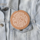Bleibe Groovy Retro Beige Button (Beispiel)