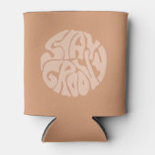 Bleibe Groovy Retro Beige Dosenkühler (Vorderseite)