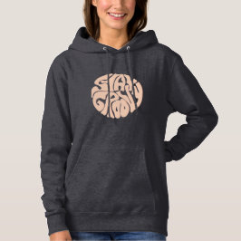 Bleibe Groovy Retro Beige Hoodie