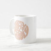 Bleibe Groovy Retro Beige Kaffeetasse (Vorderseite Links)