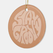 Bleibe Groovy Retro Beige Keramik Ornament (Links)
