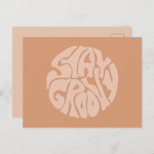 Bleibe Groovy Retro Beige Postkarte (Vorne/Hinten)