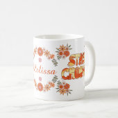 Bleibe Groovy Retro Boho Blume duftendes Blumendes Kaffeetasse (VorderseiteRechts)