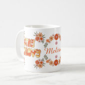 Bleibe Groovy Retro Boho Blume duftendes Blumendes Kaffeetasse (Vorderseite Links)