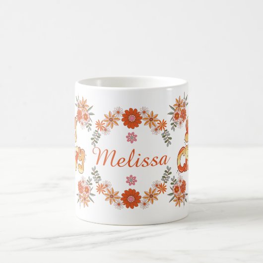 Bleibe Groovy Retro Boho Blume duftendes Blumendes Kaffeetasse (Mittel)