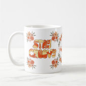 Bleibe Groovy Retro Boho Blume duftendes Blumendes Kaffeetasse (Links)