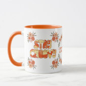 Bleibe Groovy Retro Boho Blume duftendes Blumendes Tasse (Links)