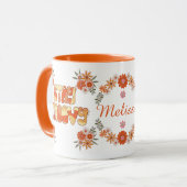 Bleibe Groovy Retro Boho Blume duftendes Blumendes Tasse (Vorderseite Links)