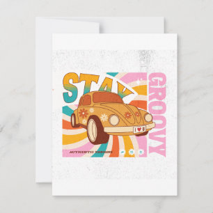Bleibe Groovy - Retro Car Feiertagskarte