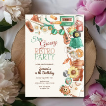 Bleibe Groovy Retro Geburtstagsparty